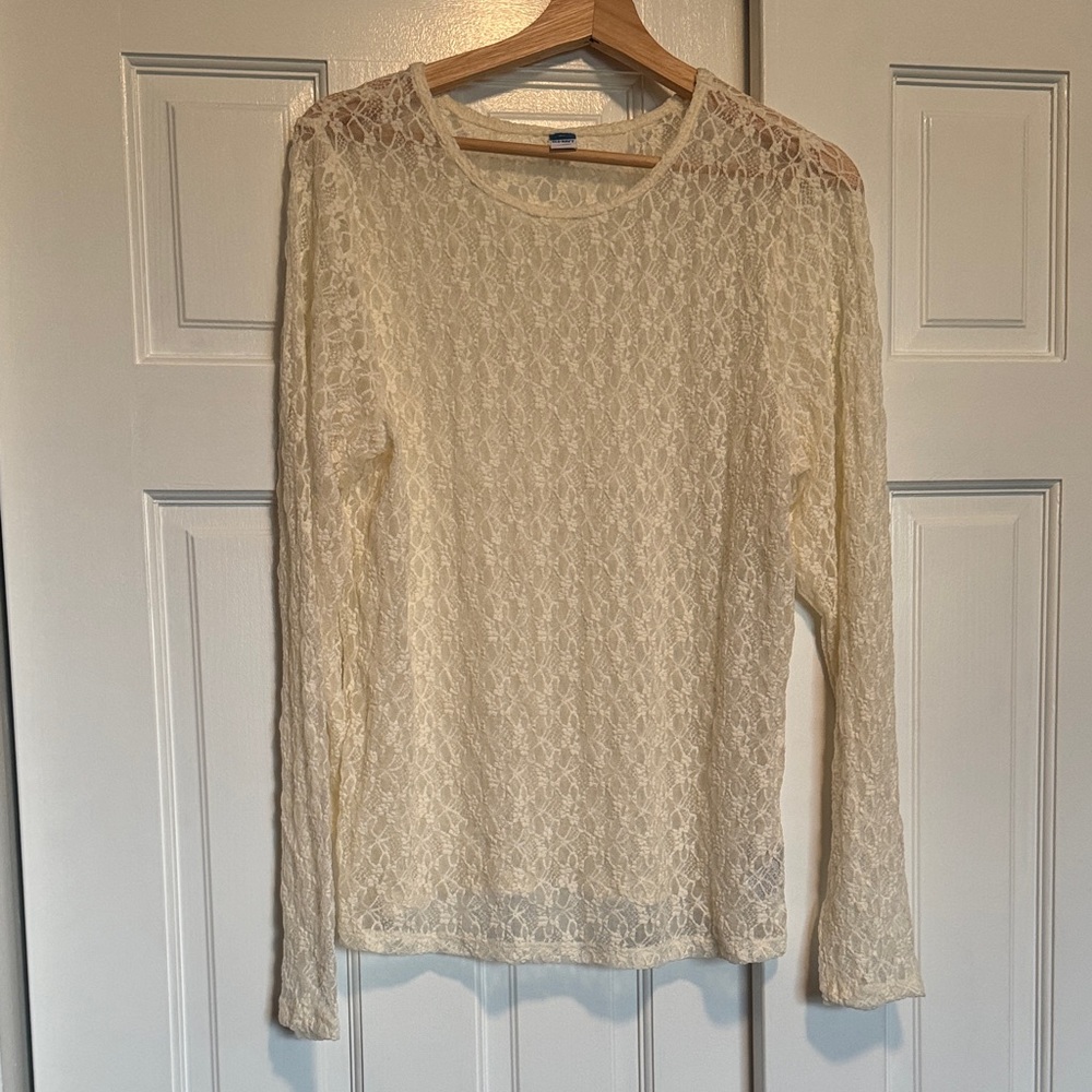 Old Navy Cream Lace Women's Top Size XL